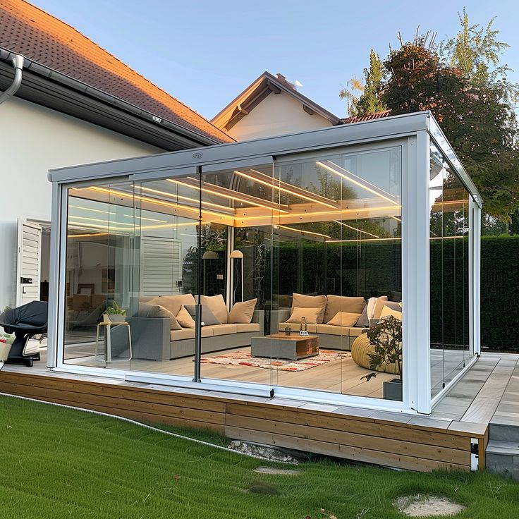 Outdoor Glass Metal Gazebo